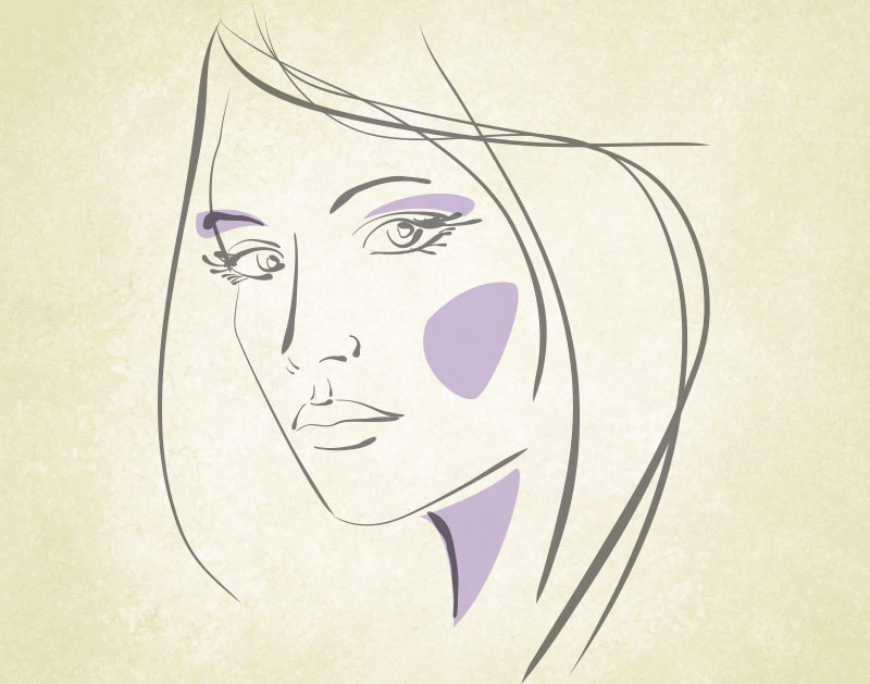 Muted colored sketch of a woman face
